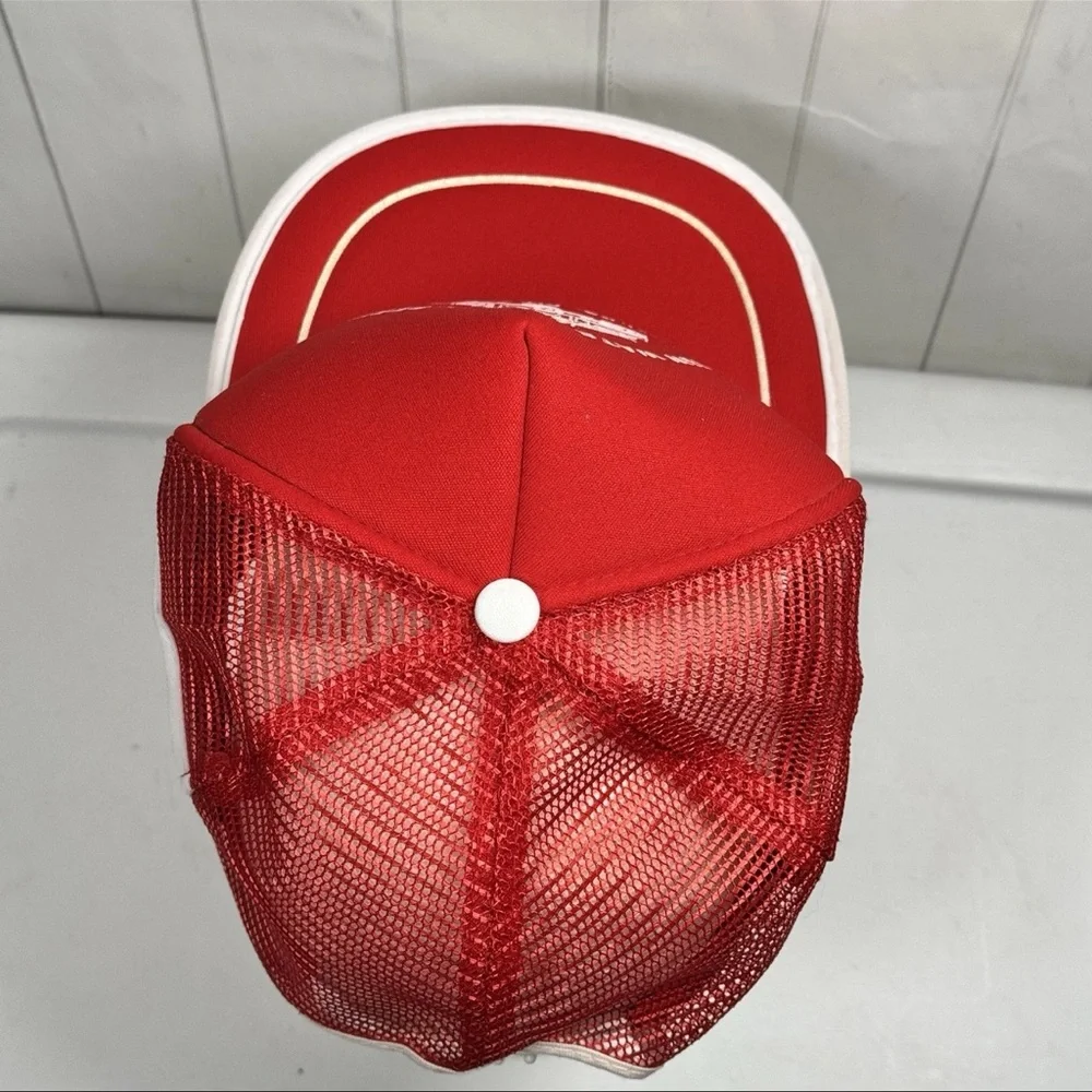 VTG 3-Stripe Trucker Hat Kansas Snapback Grunge Hipster Streetwear Cap Red/White